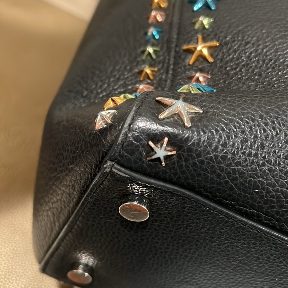 Jimmy Choo Navy Blue Leather Star Tote Bag - Picture 13 of 15